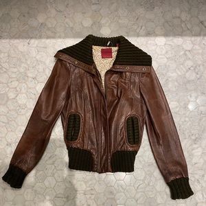 Ted Baker Womens Brown Leather Jacket